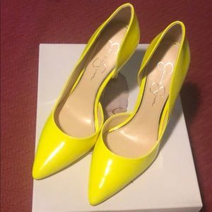 Jessica Simpson Highlighter Yellow Pumps